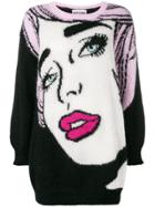 Moschino Oversized 'eyes' Knitted Sweater - Black