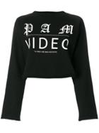 Pam Perks And Mini Printed Cropped Sweatshirt - Black