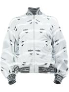 Anrealage Printed Bomber Jacket, Women's, Size: 40, Grey, Cotton/polyester/cupro
