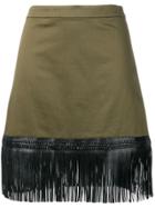 Alexis Fringed A-line Skirt - Green