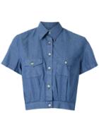 À La Garçonne - Cropped Shirt - Women - Cotton - Pp, Blue, Cotton