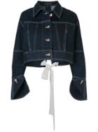 Comme Moi Denim Cropped Jacket - Blue