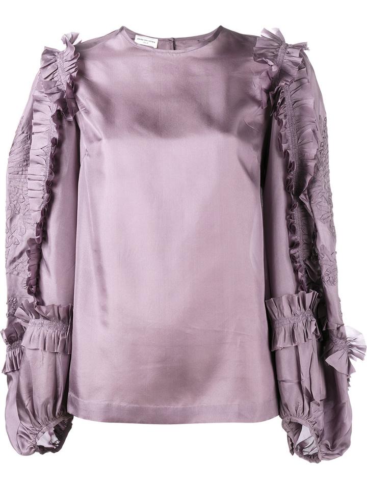 Dries Van Noten Coote Ruffle Blouse, Women's, Size: 38, Pink/purple, Silk