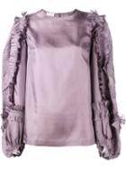 Dries Van Noten Coote Ruffle Blouse, Women's, Size: 38, Pink/purple, Silk