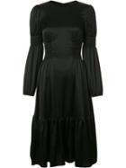 Co Gathered Detailing Dress, Size: Medium, Black, Triacetate/polyester