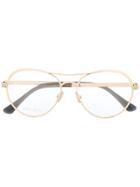 Jimmy Choo Eyewear Round Frame Glasses - Gold