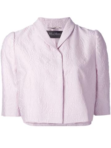 Max Mara Pianoforte - Jacquard Cropped Jacket - Women - Silk/cotton/polyamide - 44, Pink/purple, Silk/cotton/polyamide