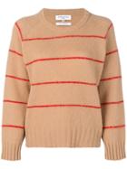 Ymc Striped Round Neck Sweater - Neutrals