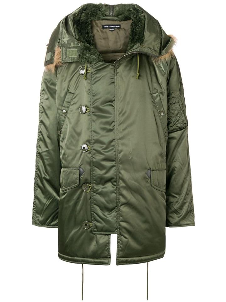 Gosha Rubchinskiy Faux-fur Hooded Parka Coat - Green