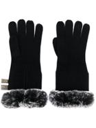 N.peal Lined Cuff Gloves - Black