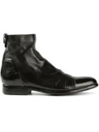 Alberto Fasciani Back Zip Biker Boots - Black