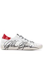 Golden Goose Cracked Star Trainers - White