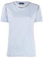 Frankie Morello Rhinestone-trimmed Crew-neck T-shirt - Blue