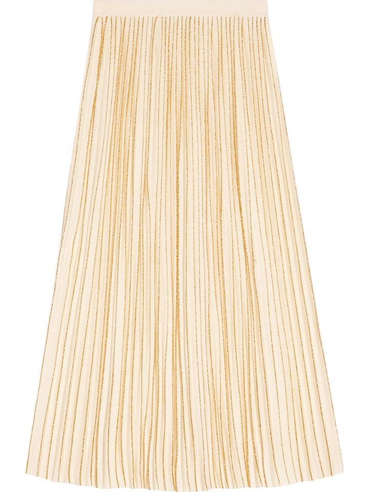 Gucci Pleated Mid-length Wool Skirt - Nude & Neutrals