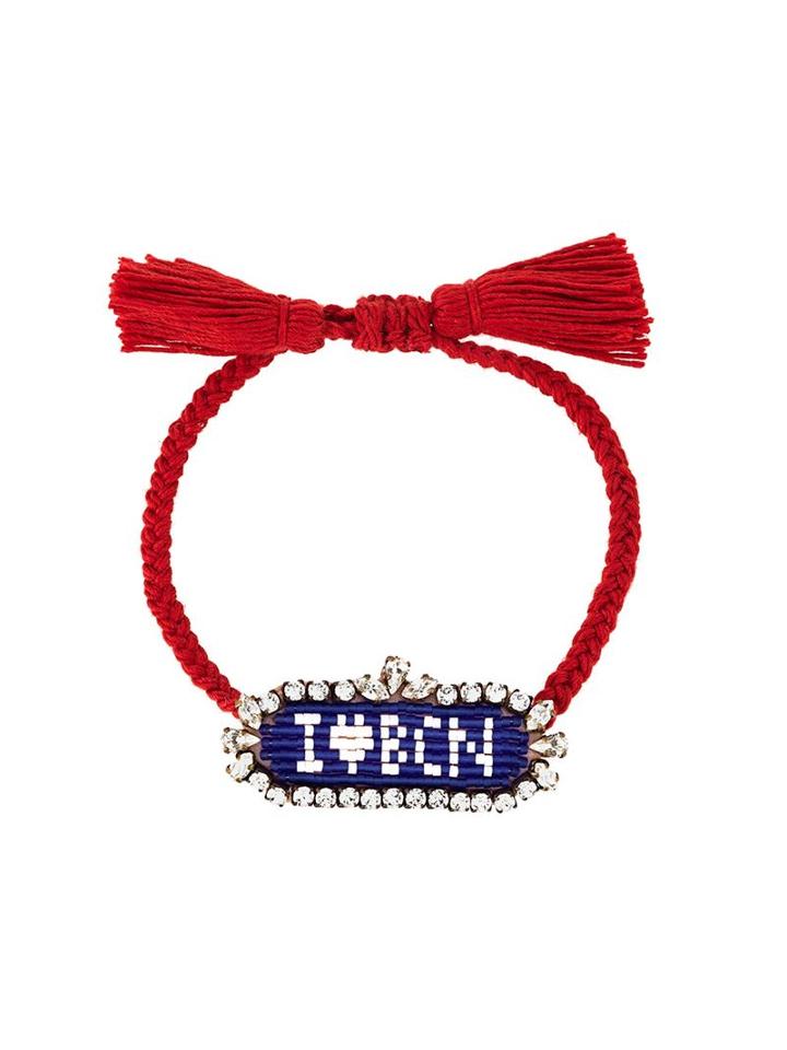 Shourouk 'i Love Bcn' Beaded Bracelet, Women's, Blue