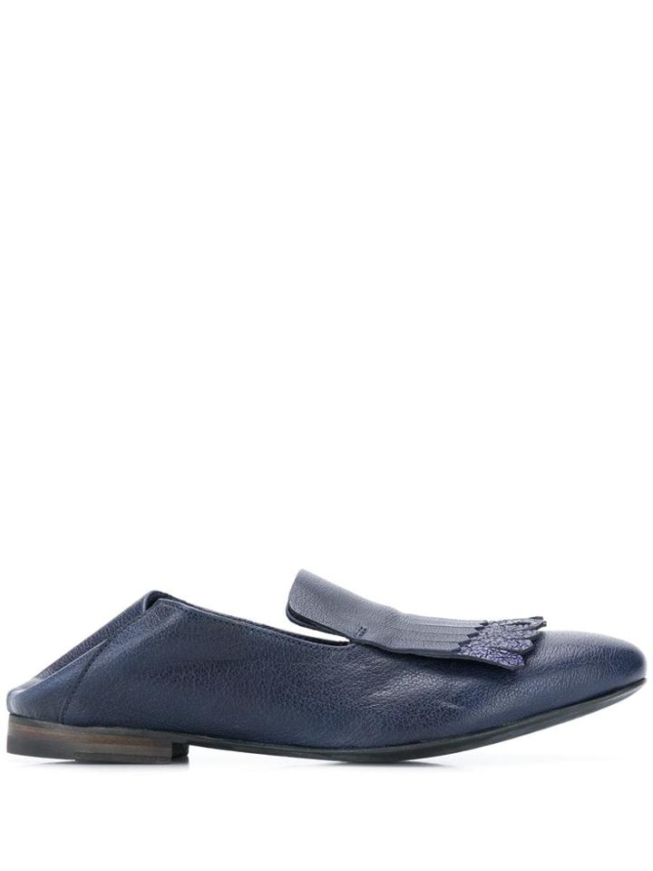 Officine Creative Fringe Detail Loafers - Blue