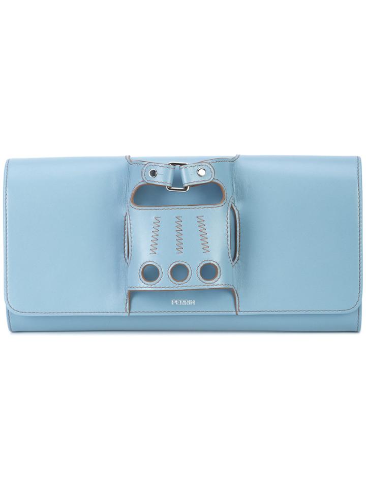 Perrin Paris Glove Handle Clutch Bag - Blue