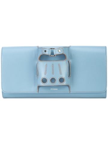Perrin Paris Glove Handle Clutch Bag - Blue