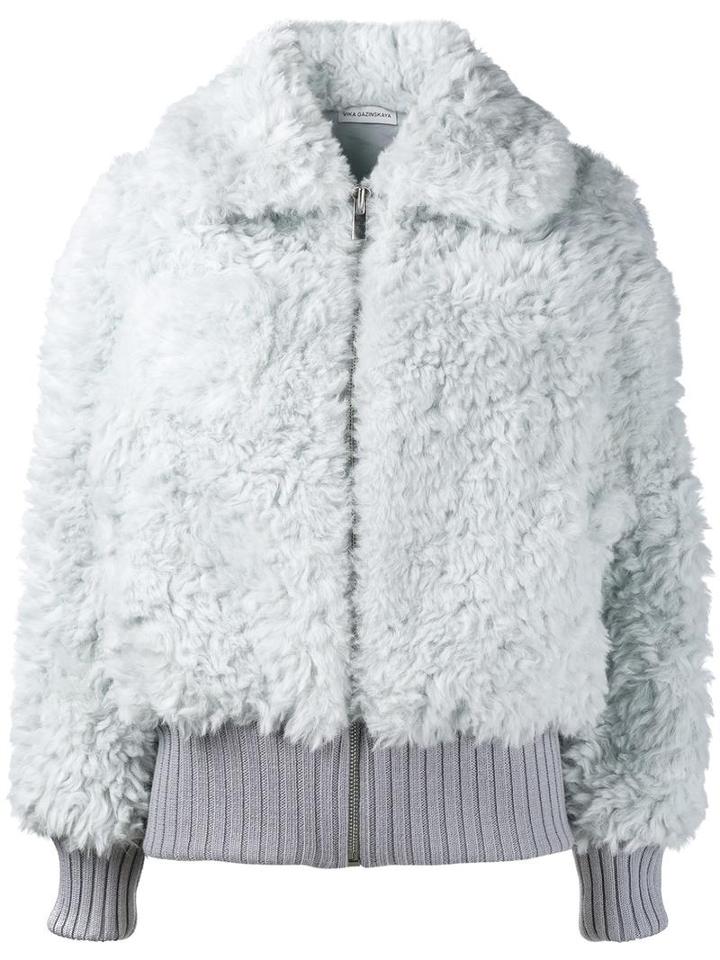 Vika Gazinskaya Faux Fur Jacket, Women's, Size: 36, Grey, Mohair/alpaca