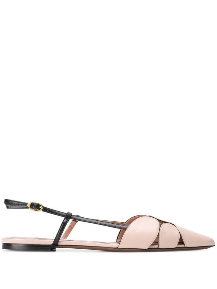 L'autre Chose Pointed Panelled Sandals - Neutrals