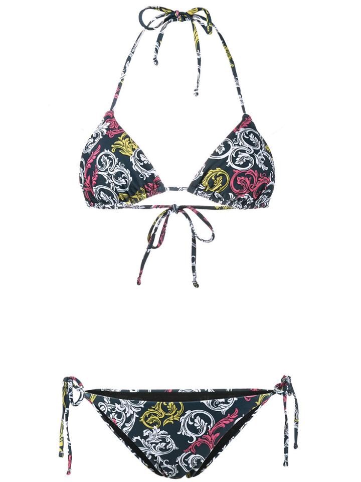 Mary Katrantzou Queen's Teal Bikini Set - Blue