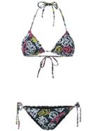Mary Katrantzou Queen's Teal Bikini Set - Blue