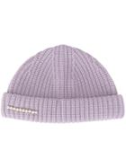 Federica Moretti Pearl-embellished Beanie Hat - Purple