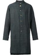 By Walid - Band Collar Buttoned Coat - Men - Linen/flax - S, Grey, Linen/flax