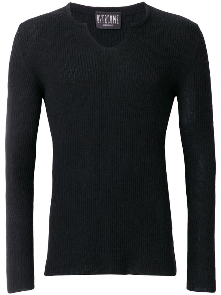 Overcome Fitted Knitted Sweater - Black