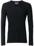 Overcome Fitted Knitted Sweater - Black