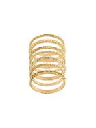 Wouters & Hendrix Gold Set Of 4 Sculpted Rings, Women's, Size: 54, Metallic