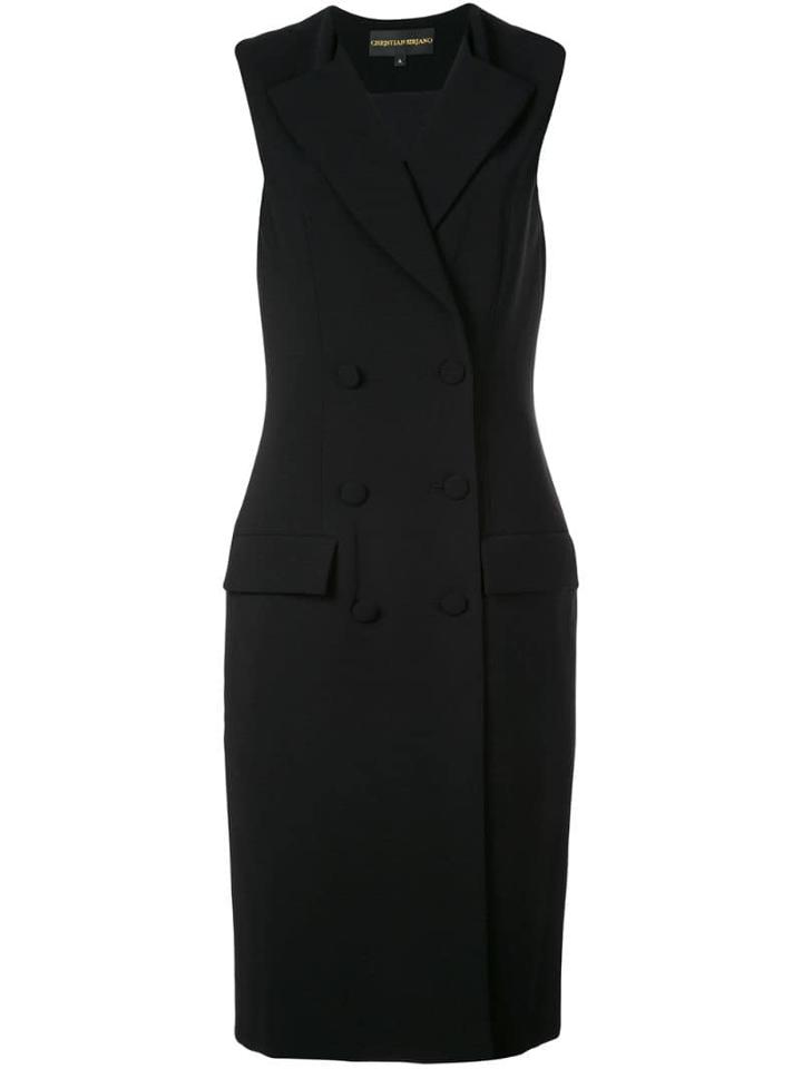 Christian Siriano Double-breasted Blazer Dress - Black