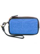 Kenzo Kombo Clutch, Women's, Blue, Rayon/polyester/spandex/elastane/leather