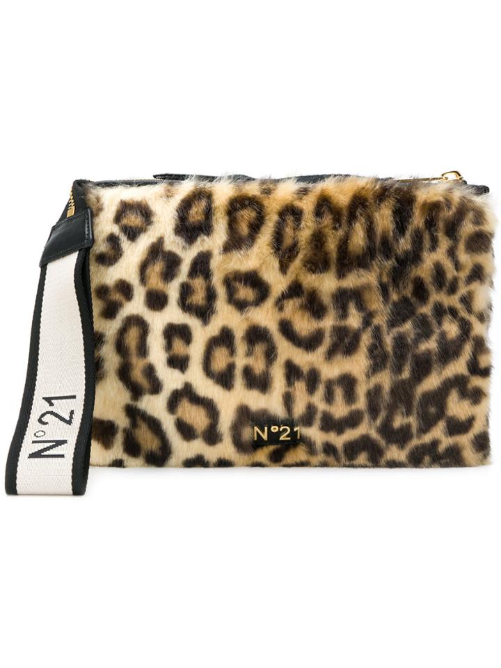 No21 Leopard Print Clutch Bag - Black
