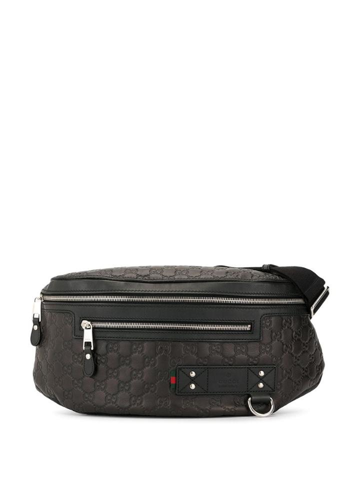 Gucci Pre-owned Shelly Line Gg Pattern Belt Bag - Black