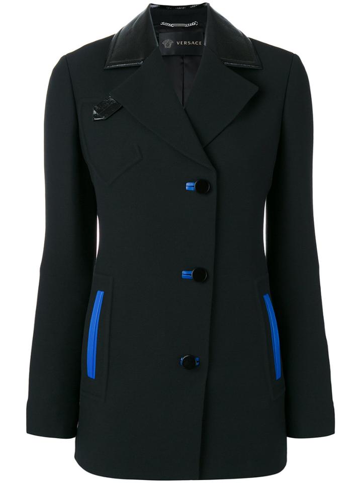 Versace Blue Accented Jacket - Black