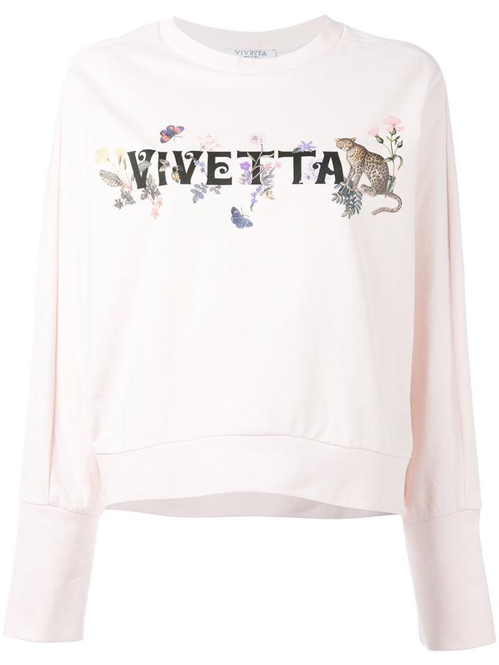 Vivetta - Printed Sweatshirt - Women - Cotton/spandex/elastane - 40, Women's, Pink/purple, Cotton/spandex/elastane