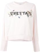 Vivetta - Printed Sweatshirt - Women - Cotton/spandex/elastane - 40, Women's, Pink/purple, Cotton/spandex/elastane