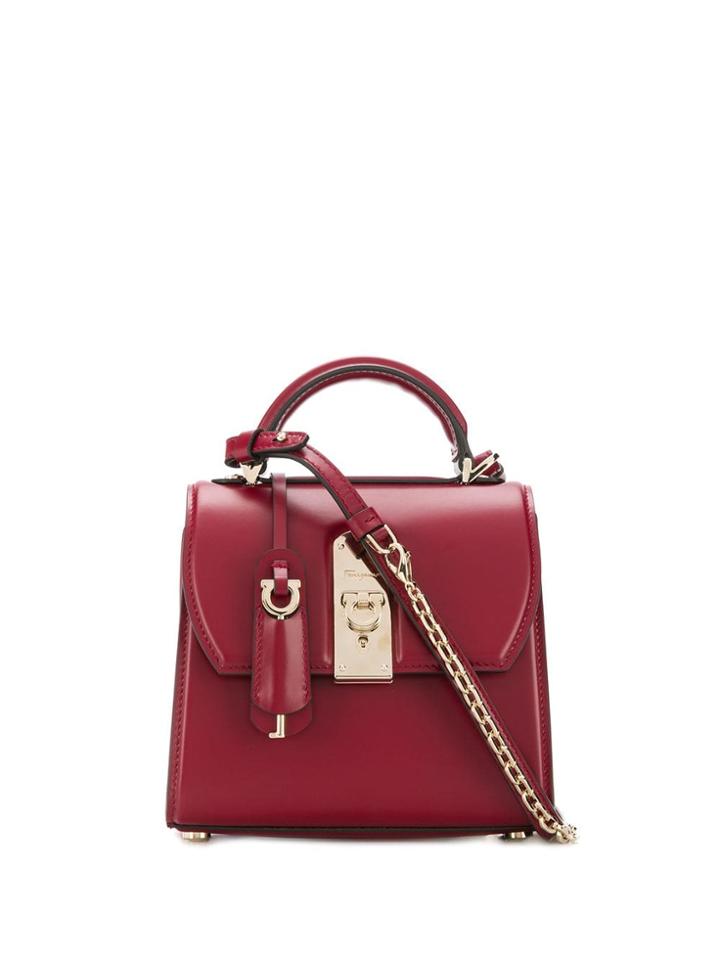 Salvatore Ferragamo Boxyz Top Handle Bag - Red