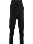 Barbara I Gongini Zipped Knees Drop-crotch Trousers, Men's, Size: 52, Black, Cotton