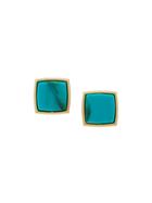Theatre Products Square Earrings, Women's, Blue
