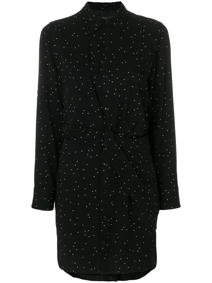 Rag & Bone Polka Dot Shirt Dress - Black