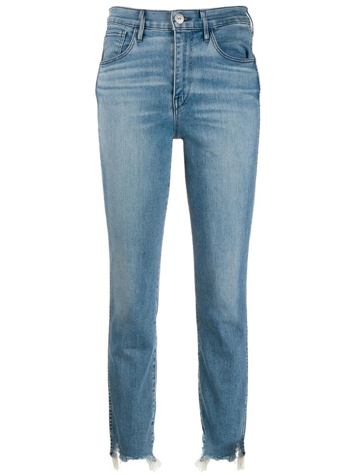 3x1 Mid Rise Straight Cropped Jeans - Blue