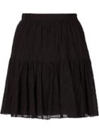 Saint Laurent 'folk' Mini Skirt, Women's, Size: 36, Black, Cotton
