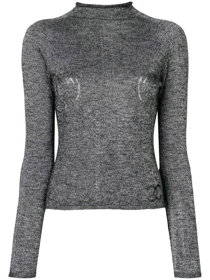Chanel Vintage Silver Top - Black