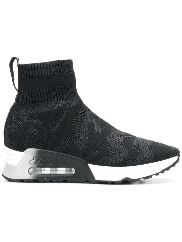 Ash Lulu Camouflage Sock Sneakers - Black