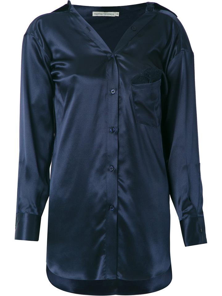 Martha Medeiros - Barbara Shirt - Women - Silk - 42, Women's, Blue, Silk