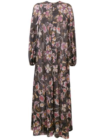William Vintage 1967 Floral Maxi Dress - Black