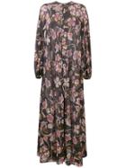 William Vintage 1967 Floral Maxi Dress - Black