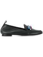 Anna F. Bead Embellished Loafers - Black